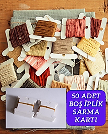 50 Adet Karton İplik Sarma Kartı Muline İplik Sarma Kartı