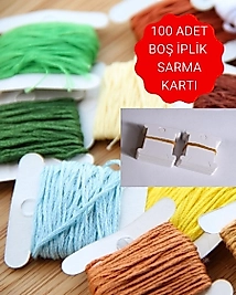 100 Adet Karton İplik Sarma Kartı Muline İplik Sarma Kartı