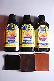 Güneşli Deri Kenar Boyası Deri Kenar Verniği 3lü Set Siyah Kahverengi Koyu Kahverengi